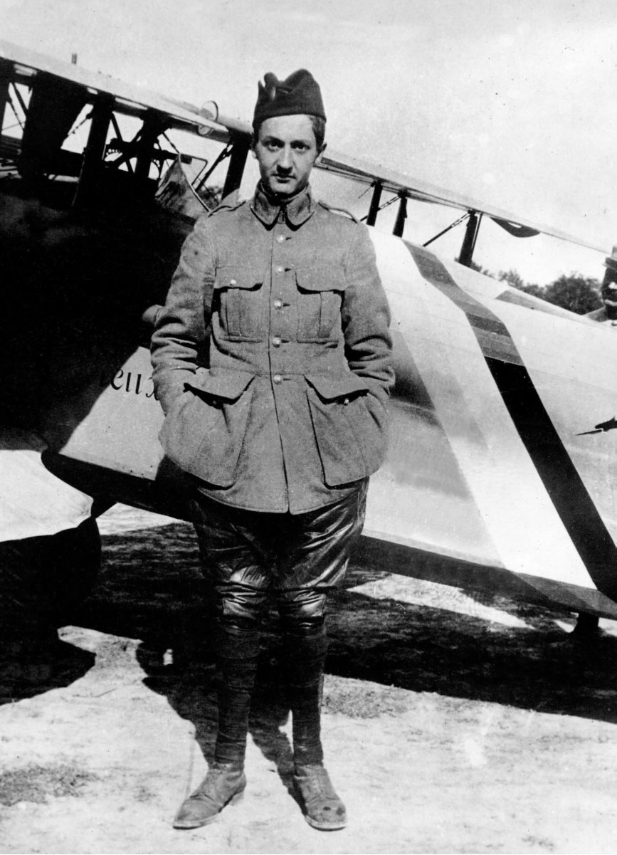 Georges Guynemer if Front of His SPAD VII 